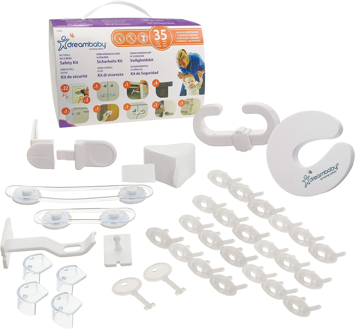 Dreambaby 35-delige babyveiligheidsset (zonder schroeven en zonder gereedschap)