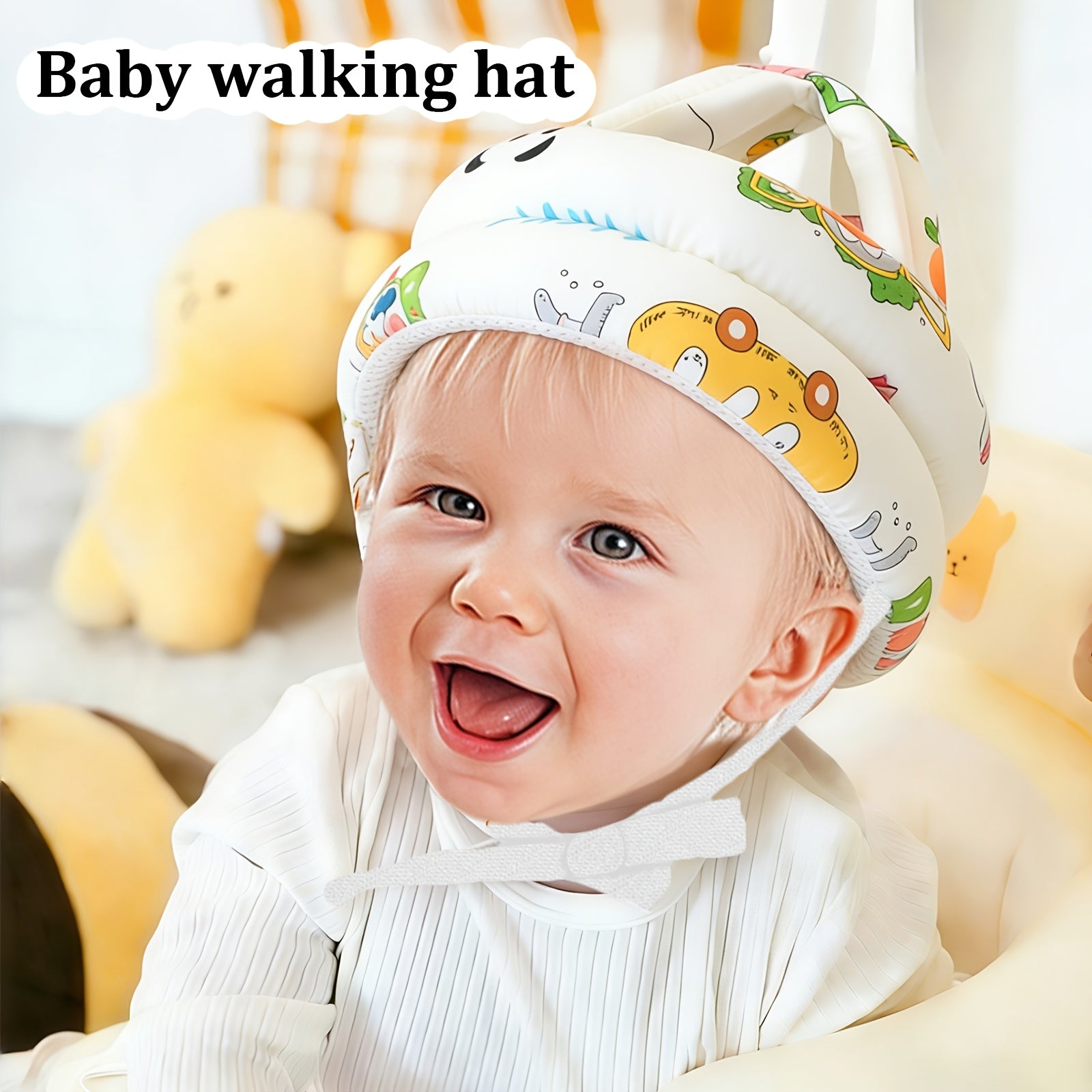 1 stuk valbeschermende hoofdbeschermer met cartoonpatroon voor baby's en peuters, essentieel voor baby's van 6-24 maanden tijdens hun eerste stapjes