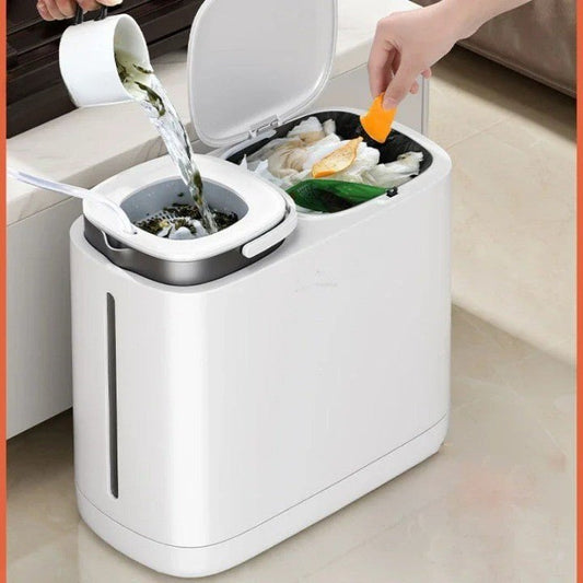 Dual Compartment Dry Wet Section Efficient Modern Home Trash Can - odelly.nl