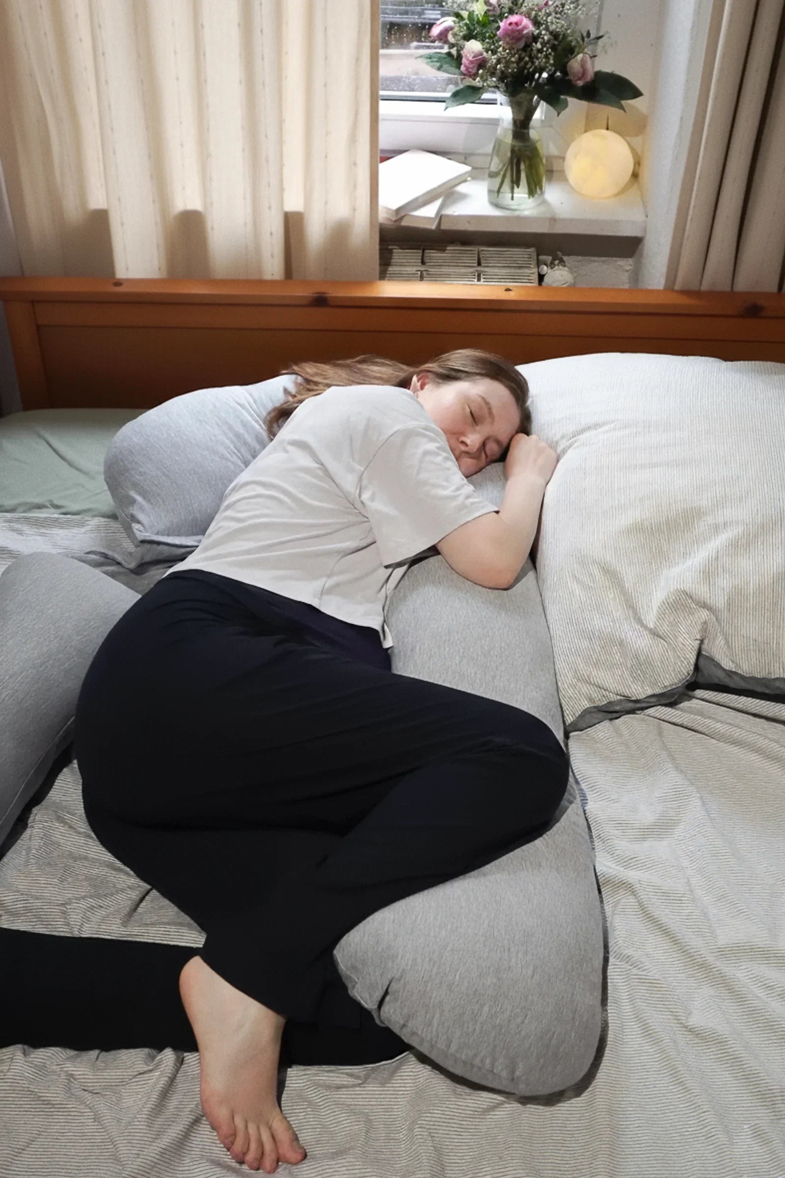 MamaToBe® Katoenen zwangerschapskussen 3-in-1 met voedingsfunctie - grijs