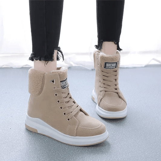 Natalia Snowboots | Trendy fleece gevoerde high - top sneaker laarzen voor dames - odelly.nl