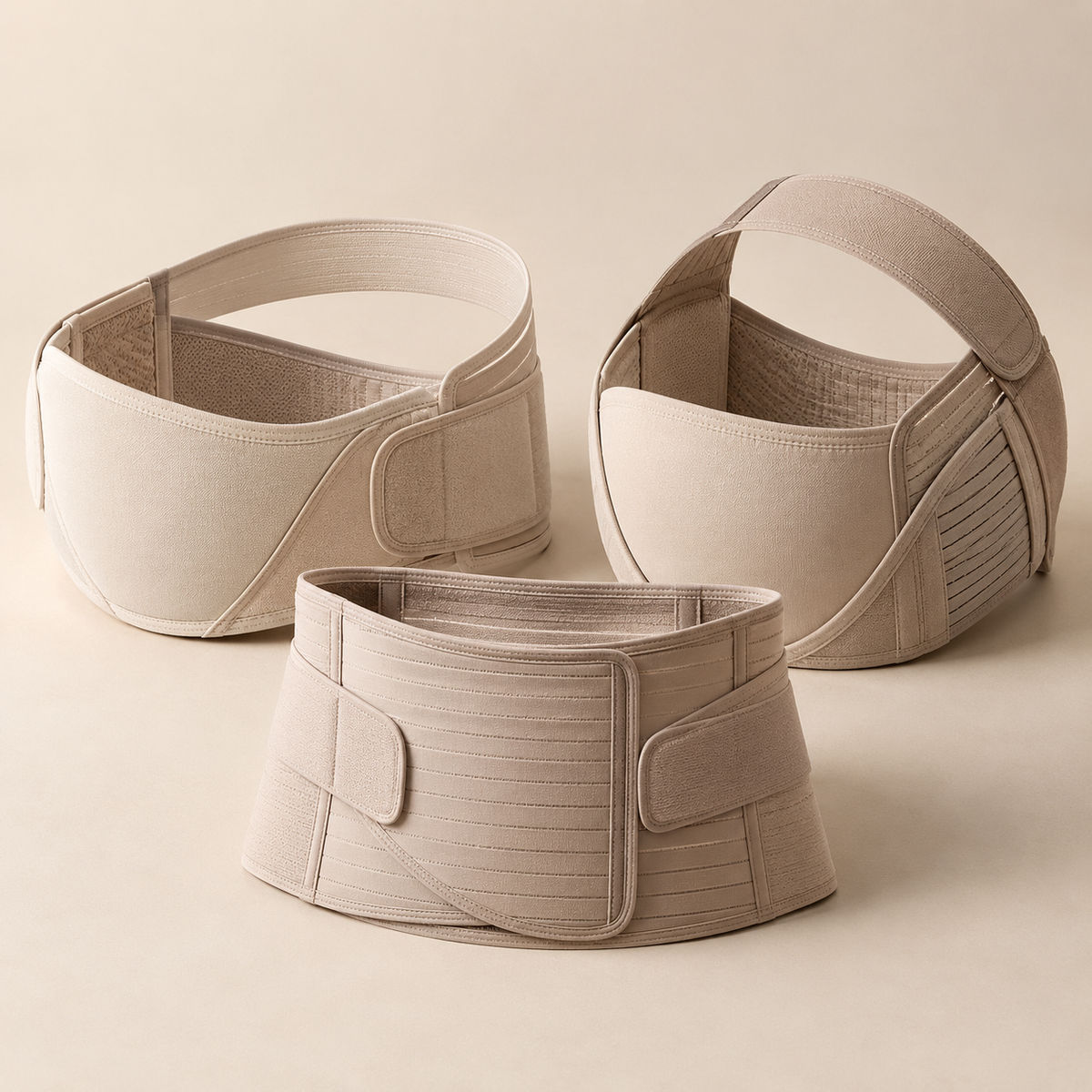 KeaBabies zwangerschaps- en herstelband bundel in Odelly beige productstijl