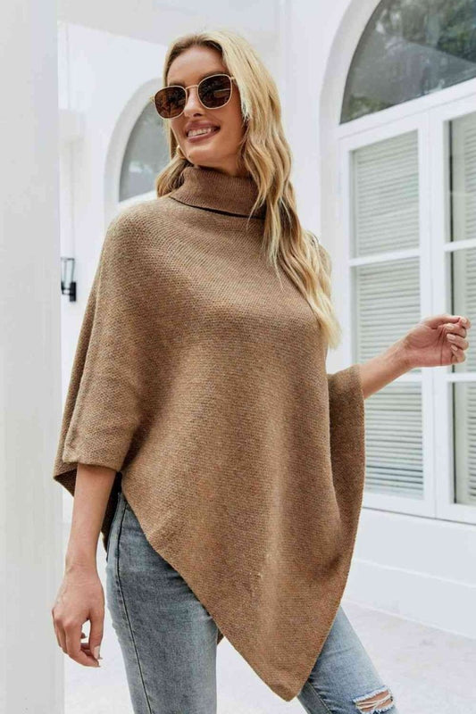 Siena - Poncho met Col en Knoopdetails voor een Modieuze Look - odelly.nl