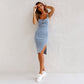 Taven | Strakke Denim Camisole Jurk – Moeiteloze Elegantie & Comfort
